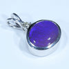 Lightning Ridge Solid Opal and Diamond Silver Pendant with Silver Chain (10.5 mm x 8mm) Code - Y391