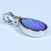 Australian Boulder Opal and Diamond Silver Pendant with Silver Chain (11mm x 7.5mm)  Code - Y390