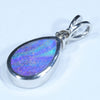 Australian Boulder Opal and Diamond Silver Pendant with Silver Chain (11mm x 7.5mm)  Code - Y390