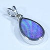 Australian Boulder Opal and Diamond Silver Pendant with Silver Chain (11mm x 7.5mm)  Code - Y390