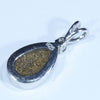 Australian Boulder Opal and Diamond Silver Pendant with Silver Chain (11mm x 7.5mm)  Code - Y390