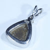 Australian Boulder Opal and Diamond Silver Pendant with Silver Chain (10mm x 9mm)  Code - Y402