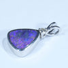 Australian Boulder Opal and Diamond Silver Pendant with Silver Chain (10mm x 9mm)  Code - Y402