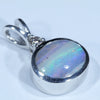 Australian Boulder Opal and Diamond Silver Pendant with Silver Chain (9mm x 8mm)  Code - Y399