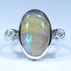 Natural Australian Bouder Opal White Gold and Diamond Ring