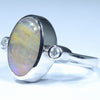 Australian Boulder Opal and Diamond White Gold Ring - Size 7.75 US Code T90