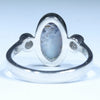 Coober Pedy Soild Opal and Diamond White Gold Ring - Size 7 US Code - T91