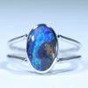 Natural Australian Boulder Opal White Gold Ring