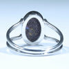 Natural Solid Australian Boulder Opal White Gold Ring - Size 6.75 Code - T92