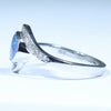 Lightning Ridge Dark Opal and Diamond Gold White Gold Ring - Size 7 US Code - T93