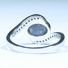 Lightning Ridge Dark Opal and Diamond Gold White Gold Ring - Size 7 US Code - T93