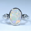 Natural Australian Coober Pedy Opal White Gold and Diamond Ring