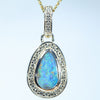Natural Australian Boulder Opal Gold and Diamond Pendant