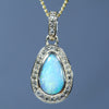 Natural Australian Bouder Opal Gold and Diamond Pendant