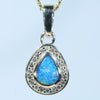 Natural Australian Boulder Opal Gold and Diamond Pendant