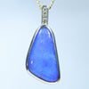 Natural Australian Boulder Opal Gold and Diamond Pendant