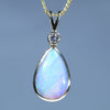 Natural Australian Boulder Opal Gold and Diamond Pendant