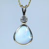 Natural Australian Boulder Opal Gold and Diamond Pendant