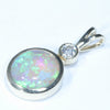 10k Gold - Solid Lighting Ridge Crystal Opal - Natural Diamond