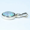 Lightning Ridge Solid Crystal Opal and Diamond Gold Pendant (9mm x 8mm ) Code - Z82