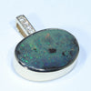 Natural Australian Boulder Opal and Diamond Gold Pendant (15.5mm x 11mm) Code - Z81