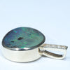 Natural Australian Boulder Opal and Diamond Gold Pendant (15.5mm x 11mm) Code - Z81