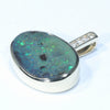 Natural Australian Boulder Opal and Diamond Gold Pendant (15.5mm x 11mm) Code - Z81