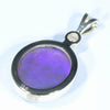 Lightning Ridge Solid Crystal Opal and Diamond Gold Pendant (14mm x 12mm ) Code - Z80