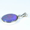 Lightning Ridge Solid Crystal Opal and Diamond Gold Pendant (14mm x 12mm ) Code - Z80
