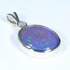 Lightning Ridge Solid Crystal Opal and Diamond Gold Pendant (14mm x 12mm ) Code - Z80