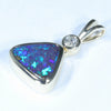 10k Gold - Solid Queensland Boulder Opal - Natural Diamond