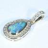 10k Gold - Solid Queensland Boulder Opal - Natural Diamonds