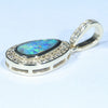 Natural Australian Boulder Opal and Diamond Gold Pendant (9mm x 5.5mm) Code - Z76
