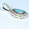 Natural Australian Boulder Opal and Diamond Gold Pendant (9mm x 5.5mm) Code - Z76