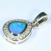10k Gold - Solid Queensland Boulder Opal - Natural Diamonds