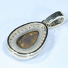 Natural Australian Boulder Opal and Diamond Gold Pendant (11mm x 7mm) Code - Z72