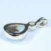 Natural Australian Boulder Opal and Diamond Gold Pendant (9mm x 8mm) Code - Z73