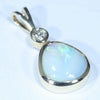 Natural Australian Boulder Opal and Diamond Gold Pendant (9mm x 8mm) Code - Z73