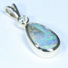 Natural Australian Boulder Opal and Diamond Gold Pendant (12mm x 7mm) Code - Z71