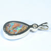 Natural Australian Boulder Opal and Diamond Gold Pendant (13mm x 9mm) Code - Z67