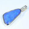 Natural Australian Boulder Opal and Diamond Gold Pendant (19.5mm x 11mm) Code - Z68