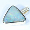 10k Gold - Solid Coober Pedy Dark Opal - Natural Diamonds