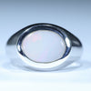 Natural Australian White Opal Silver Men's Ring