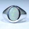 Coober Pedy Solid Opal Mens Silver Ring - Size 9.75 Code - MR81