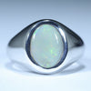 Coober Pedy Solid Opal Mens Silver Ring - Size 9.75 Code - MR81