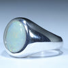 Coober Pedy Solid Opal Mens Silver Ring - Size 9.75 Code - MR81