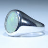 Coober Pedy Solid Opal Mens Silver Ring - Size 9.75 Code - MR81