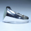 Coober Pedy Solid Opal Mens Silver Ring - Size 9.75 Code - MR81