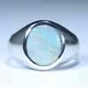Natural Australian Coober Pedy Opal Silver Men's Ring