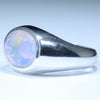 Lighting Ridge Crystal Opal Mens Silver Ring - Size 11 Code MR79